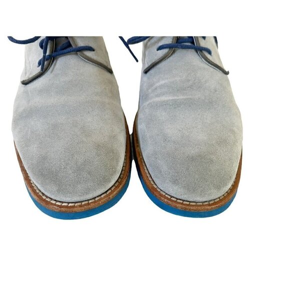Frau Men’s 39 US Sz 6  Gray Suede Derby Lace Up Shoes Blue Eco Soles and Laces main image 4